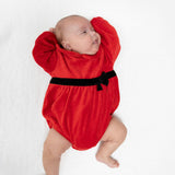 Holiday Red - Velour - Velour Bubble with Peter Pan Collar
