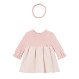 Pink Colorblock Jersey Dress & Headband