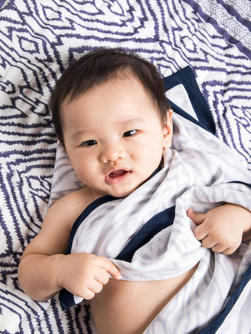 Block-Printed Cotton Crib Quilt