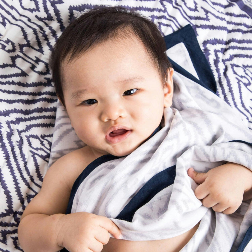 Block-Printed Cotton Crib Quilt