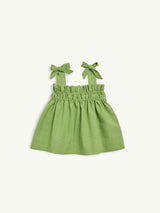 children's vichy frilled top - matcha green