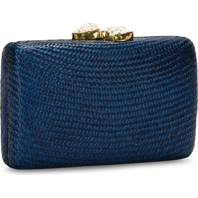 Women's Jen Straw White Stone Clutch Bag