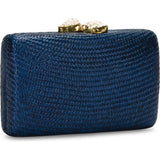 Women's Jen Straw White Stone Clutch Bag