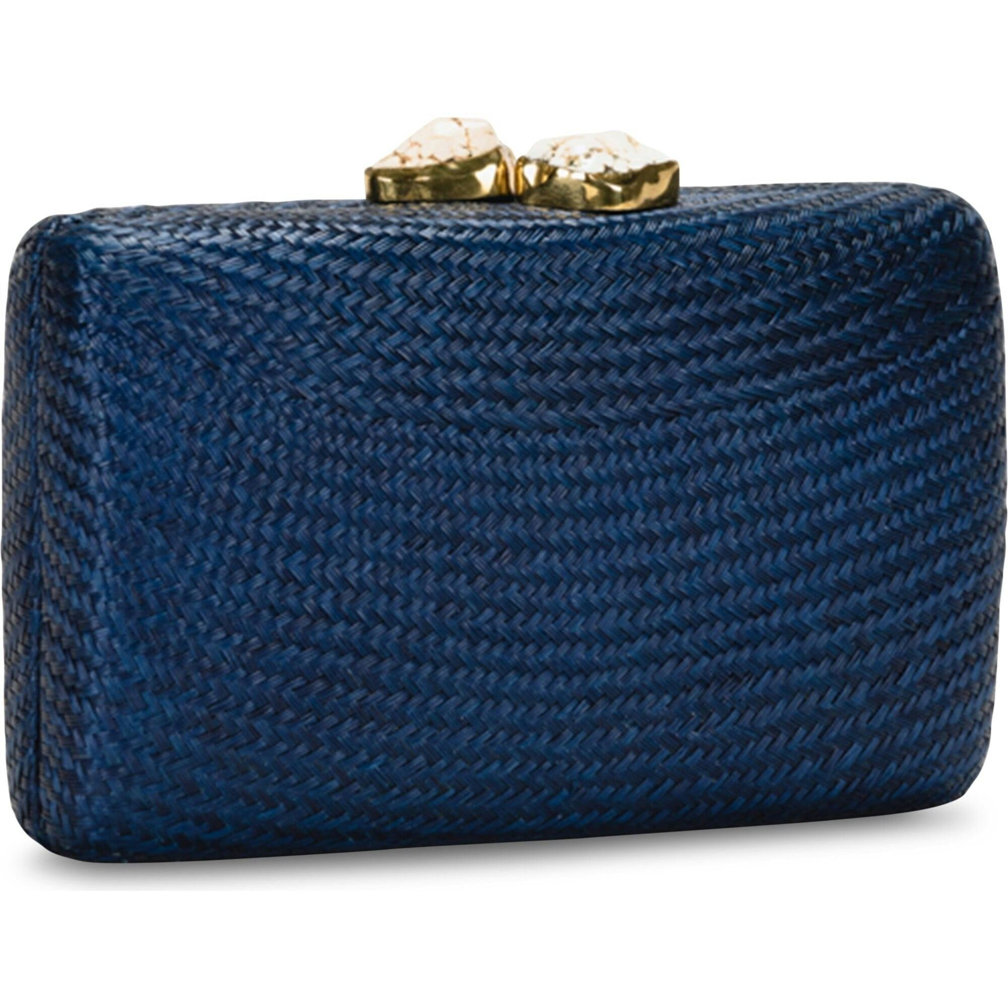 Women's Jen Straw White Stone Clutch Bag