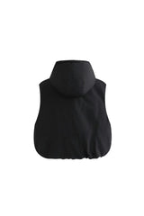 Black Hooded Puffer Vest