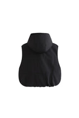 Black Hooded Puffer Vest