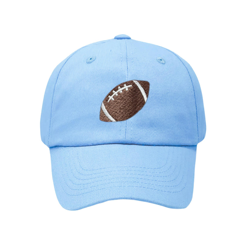 Blue Football Bow Baseball Hat (Baby/Toddler, Youth)