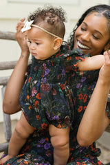 Baby Cordelia Romper in Evergreen Vivid Meadow
