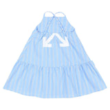 Sky Blue Embro Strap Dress