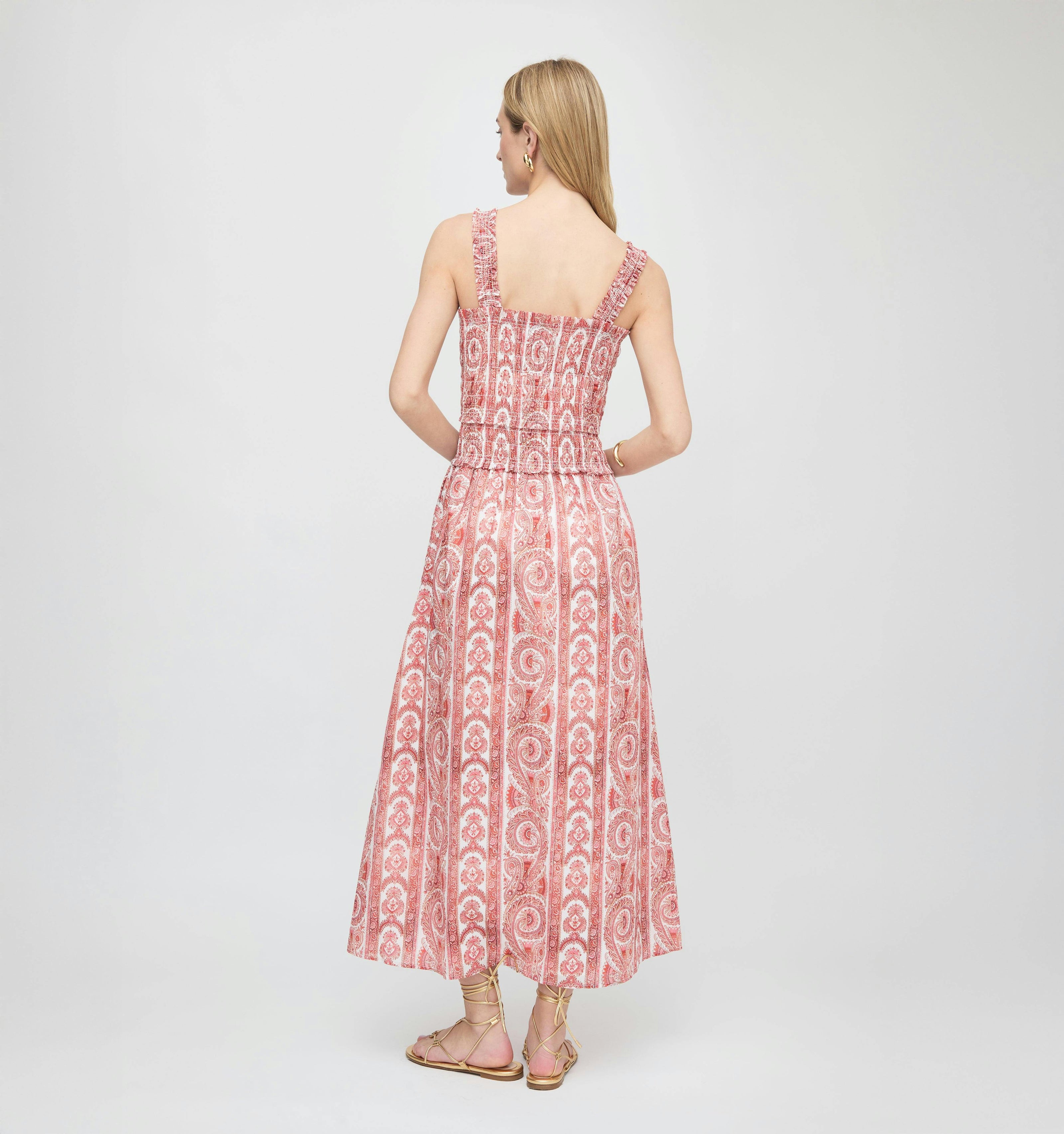 The Azalea Maxi Nap Dress - Coral Corsica Paisley