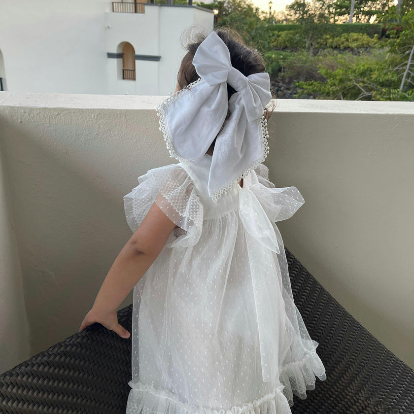 White Jaylin Hair Bow