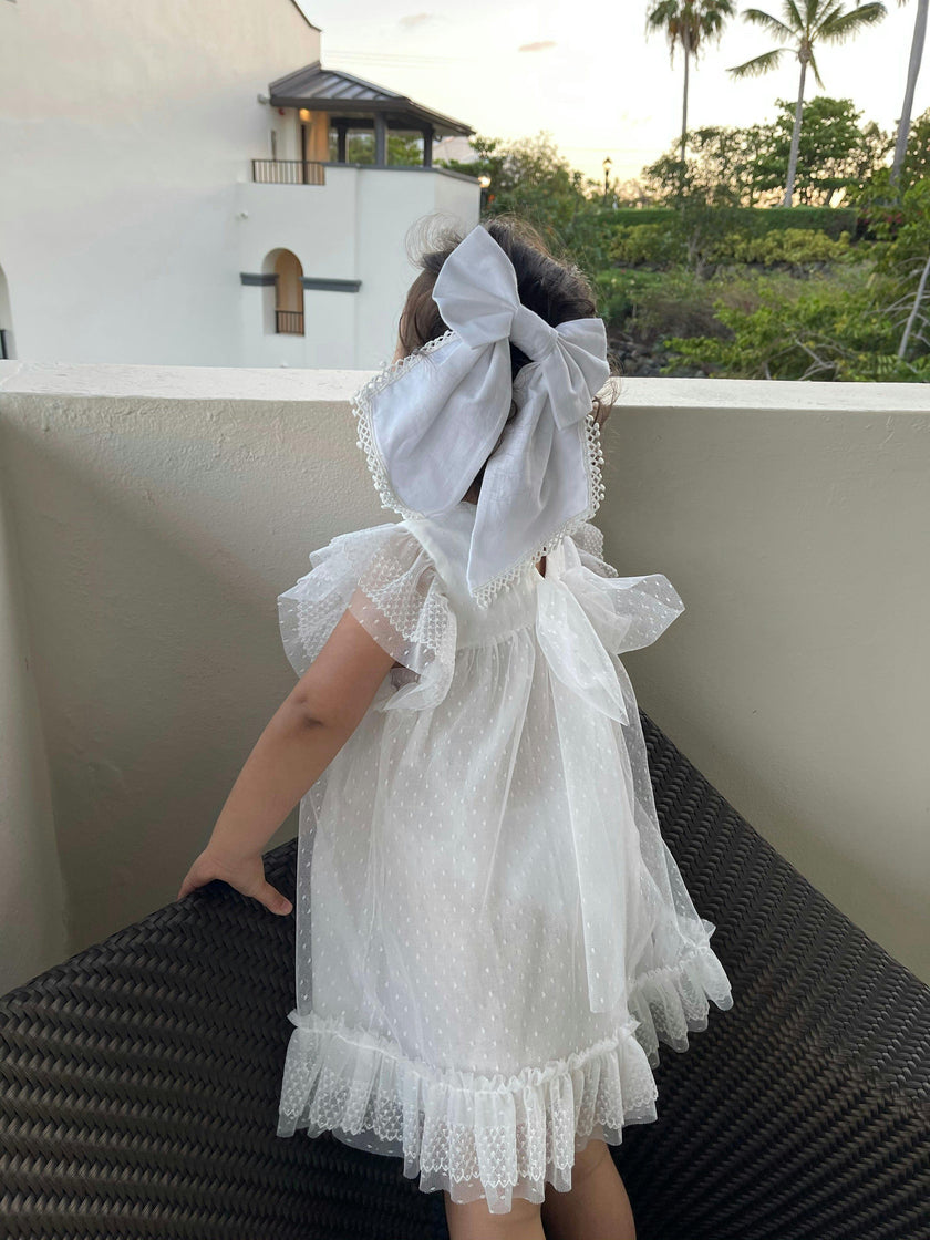 White Jaylin Hair Bow