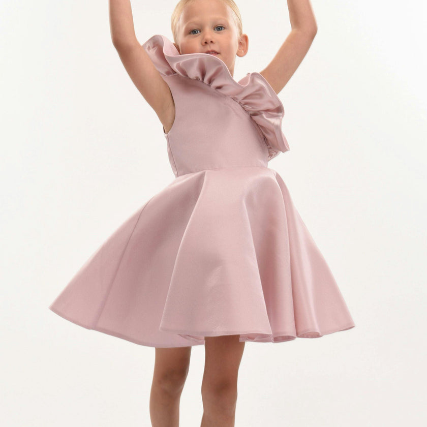 Pink Blush Riviera Off Shoulder Ruffle Dress