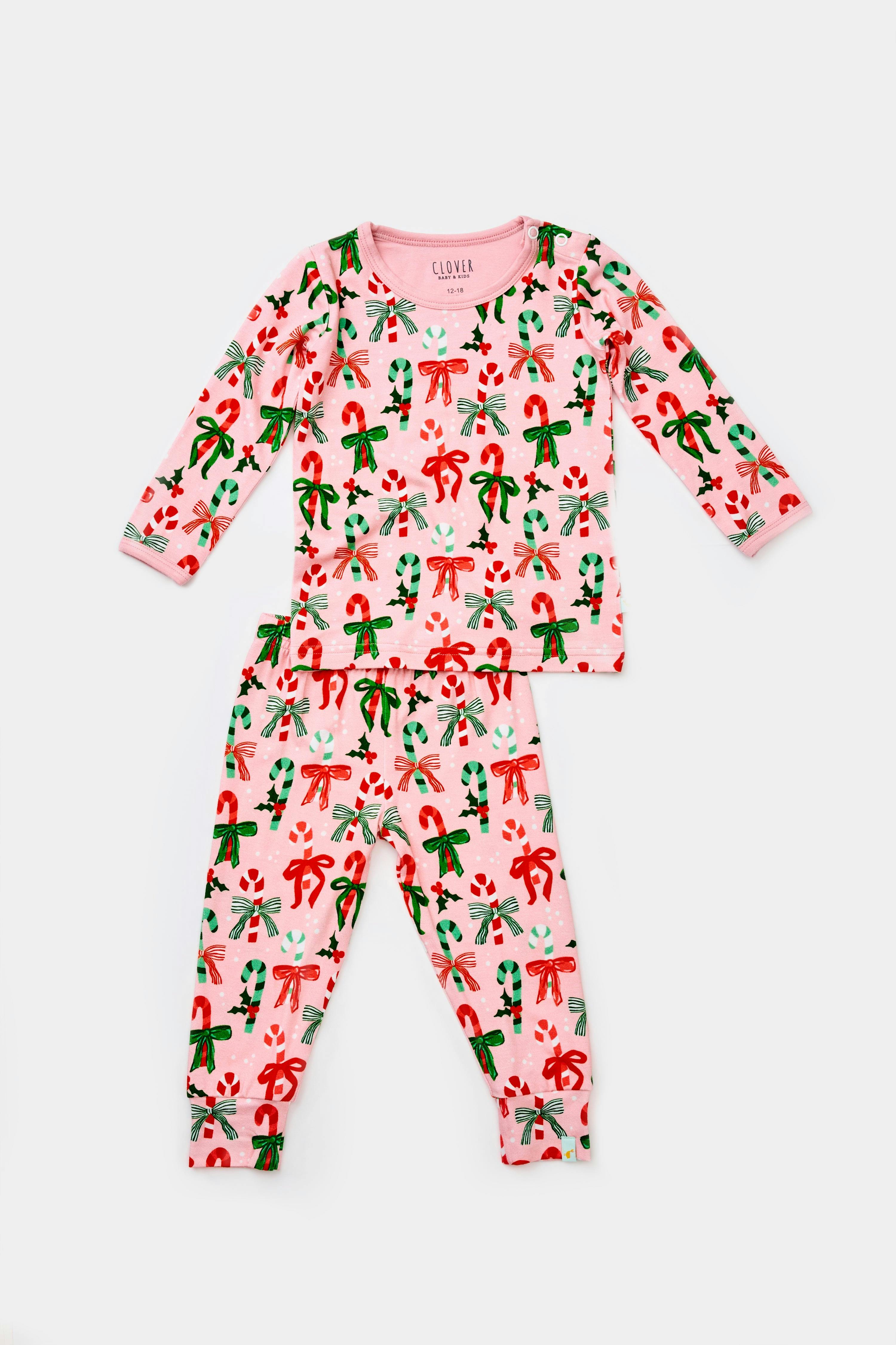 Long Sleeve Pajama Set - Candy Canes