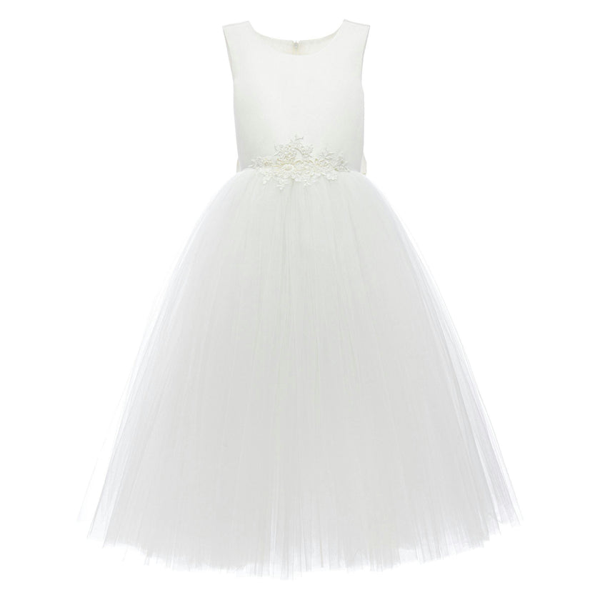 White Hermione Embroidered Cape Dress