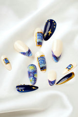 VAN GOGH THE STARRY NIGHT - ALMOND PRESS-ON NAILS