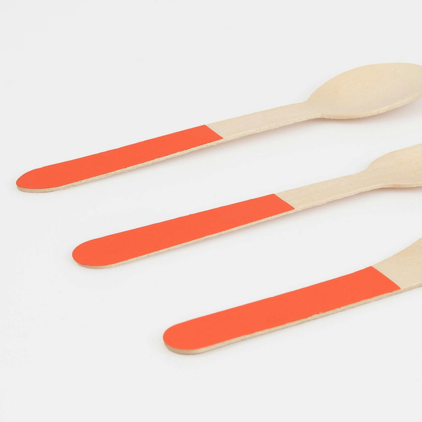 Tomato Red Wooden Cutlery Set