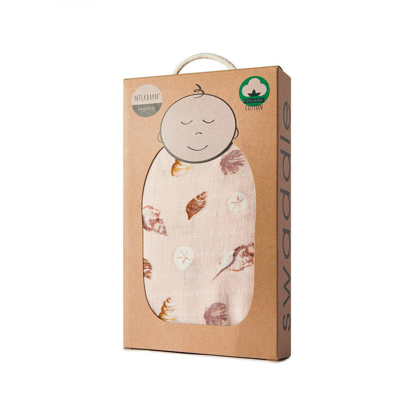 Seashells Bamboo Muslin Swaddle Blanket