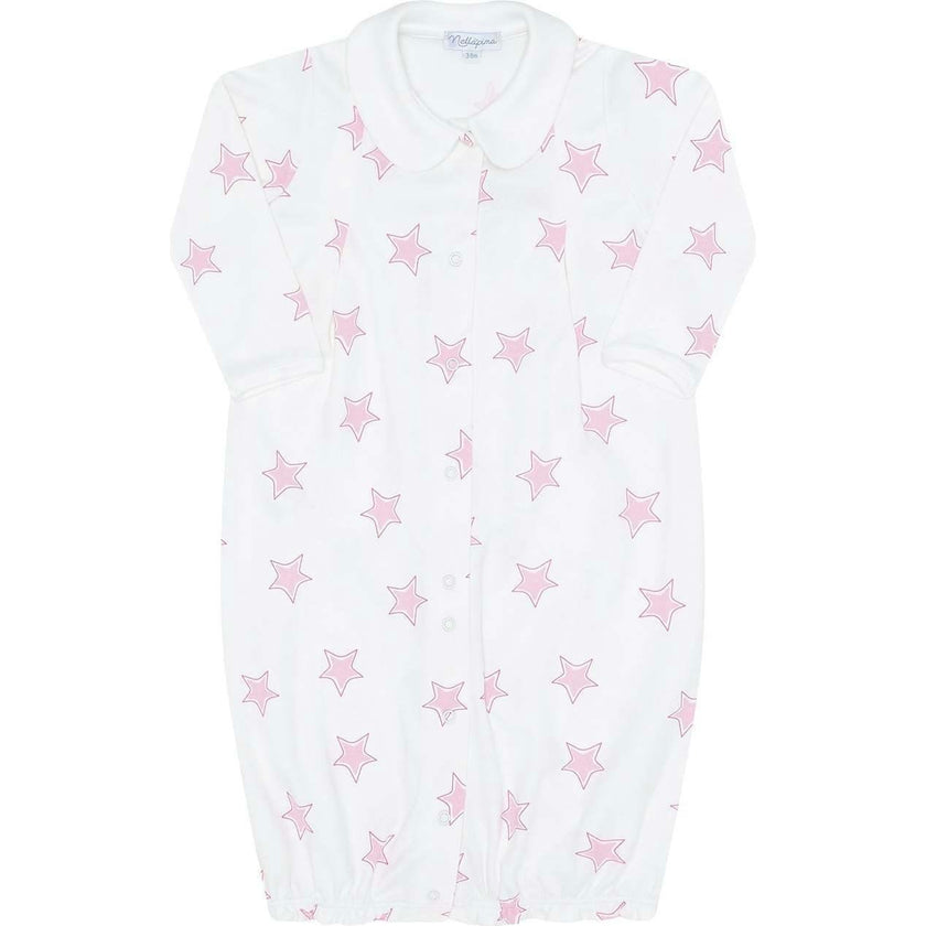 Pink Stars Print Converter Gown