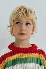 Lantana Jumper Tulip Red Knit Stripes