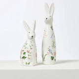 Ivory & Pink Ceramic Bunny Rabbit Figurine Easter Tabletop Home Decor