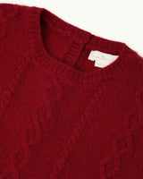 Bowie Cable Knit Romper - Ruby Red
