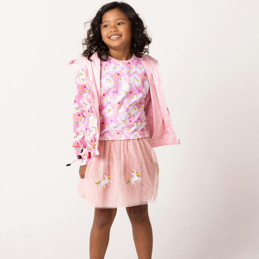 Light Weight French Terry Lounge Set Girls, Dancing Unicorn