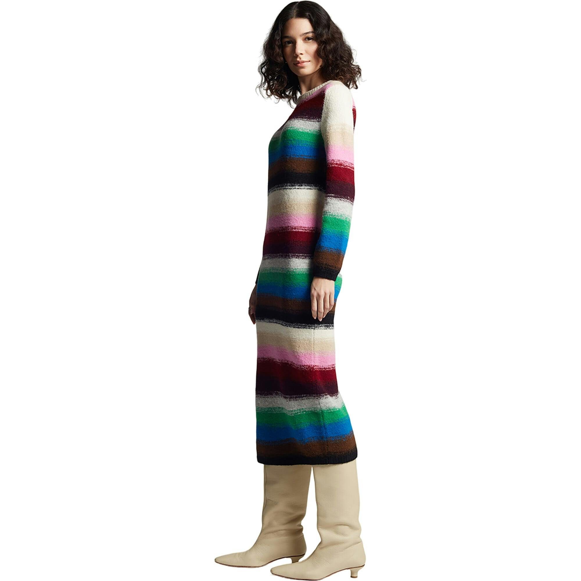 Women's Lydia Jersey Ribbed Crew Neck Long Sleeve Dress