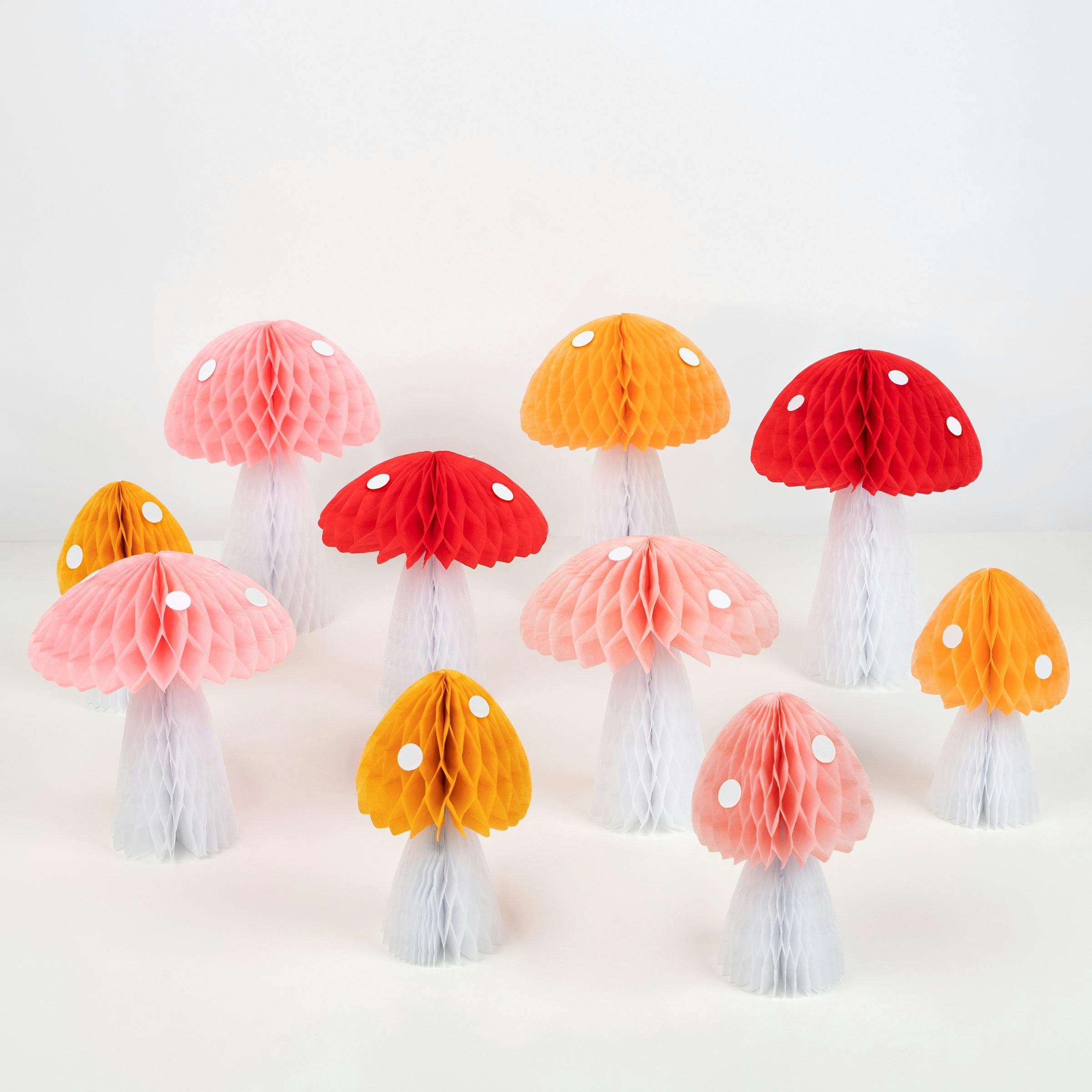 Honeycomb Toadstool Decorations