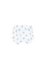 Blue Heart Print Diaper Cover Set