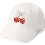 Cherry Sequin Patch Baseball Hat