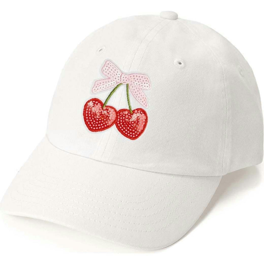 Cherry Sequin Patch Baseball Hat