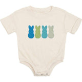 Peeps Embroidered Patch Easter Short Sleeve Romper - Natural