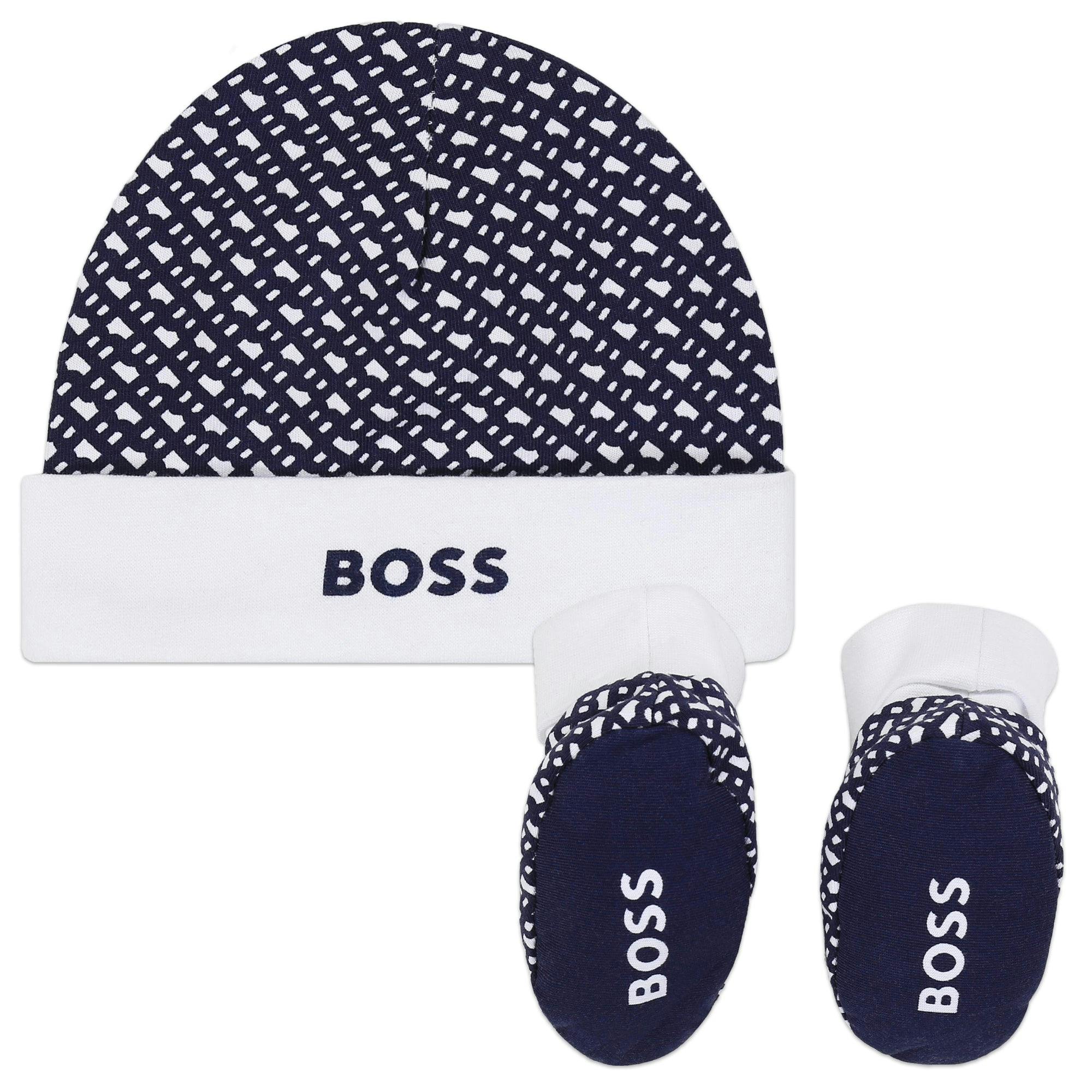 Navy Blue Hat and Booties Set