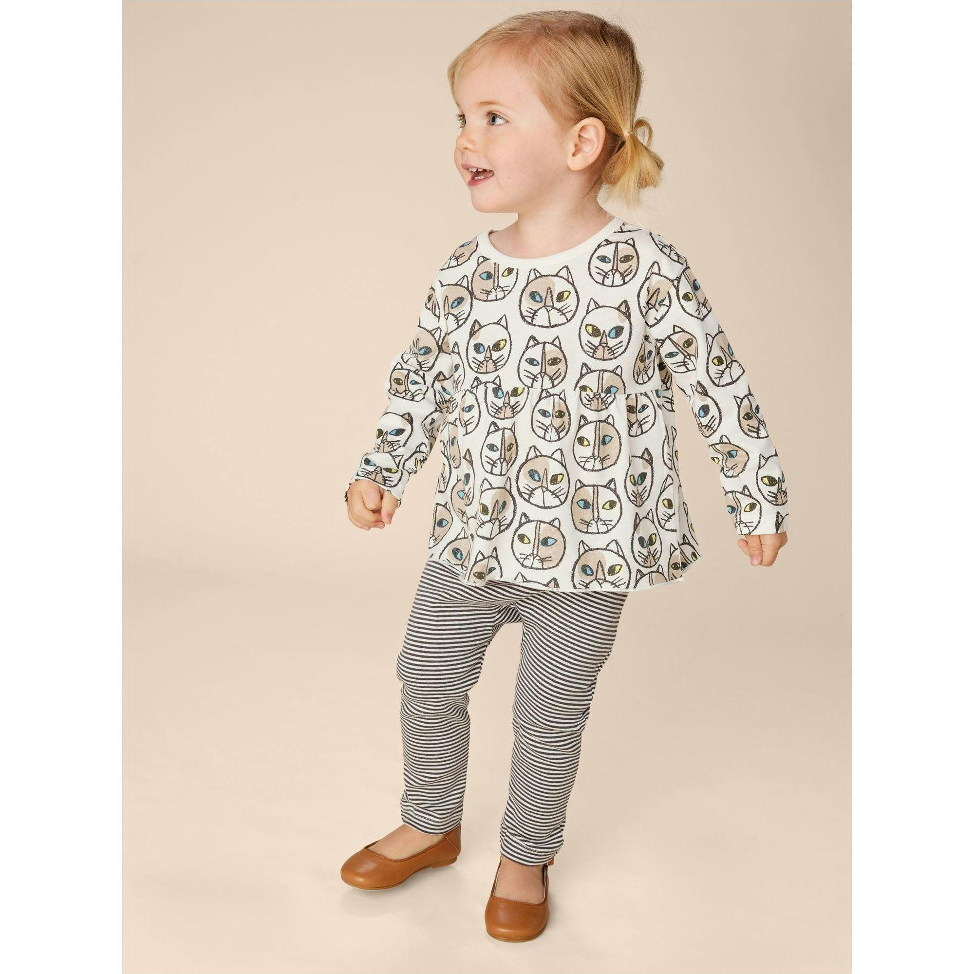 Babys Easy-Fit Peplum Top & Elastic Waist Pants Set, Multi