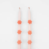 Pink Flower Taper Candles