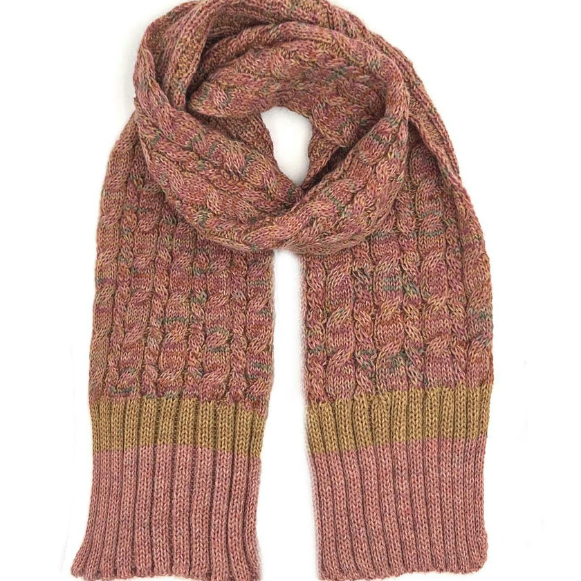 Kids Braided Rib Trim Scarf