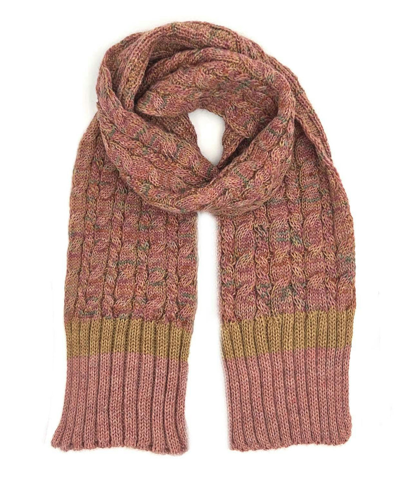 Kids Braided Rib Trim Scarf