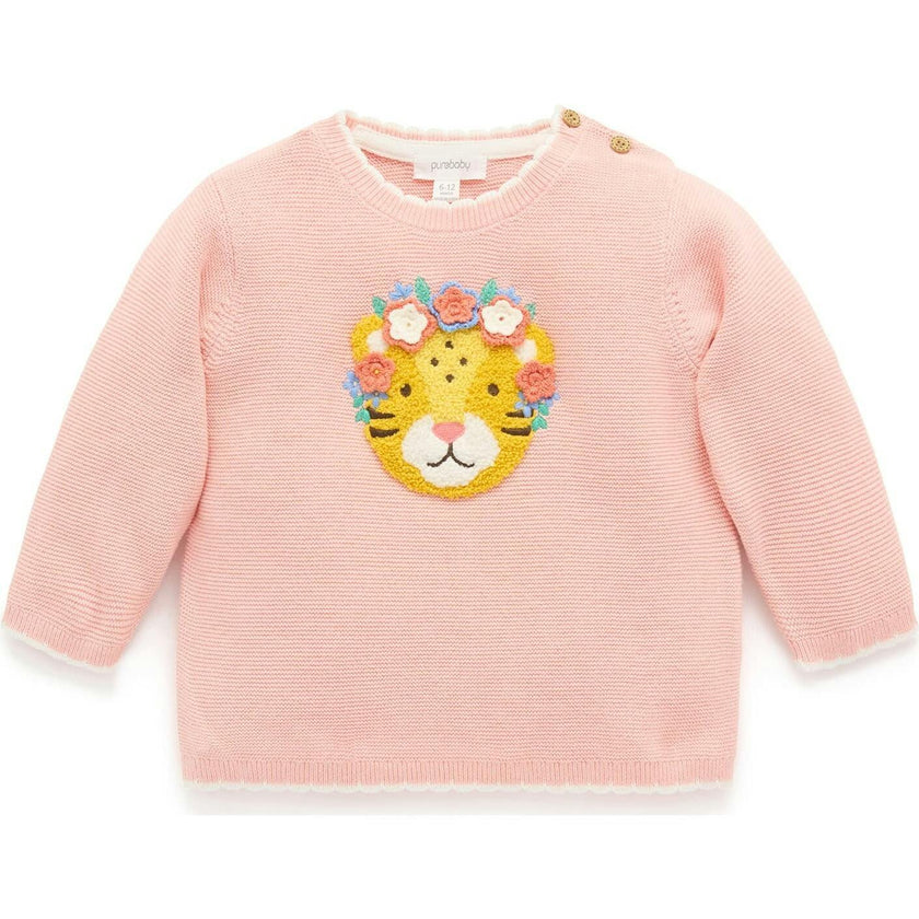 Embroidered Frida Jumper Guava Melange