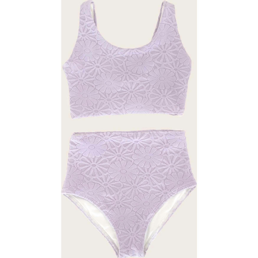 Terry Lavender Floral Two Piece Tank