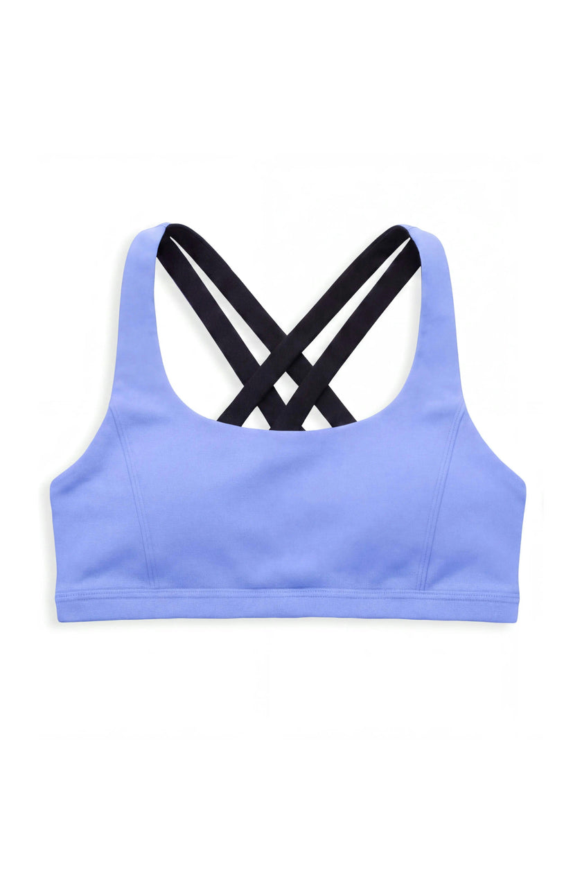 Petal- Double Strap Reversible Sports Bra - Perwinkle/Black