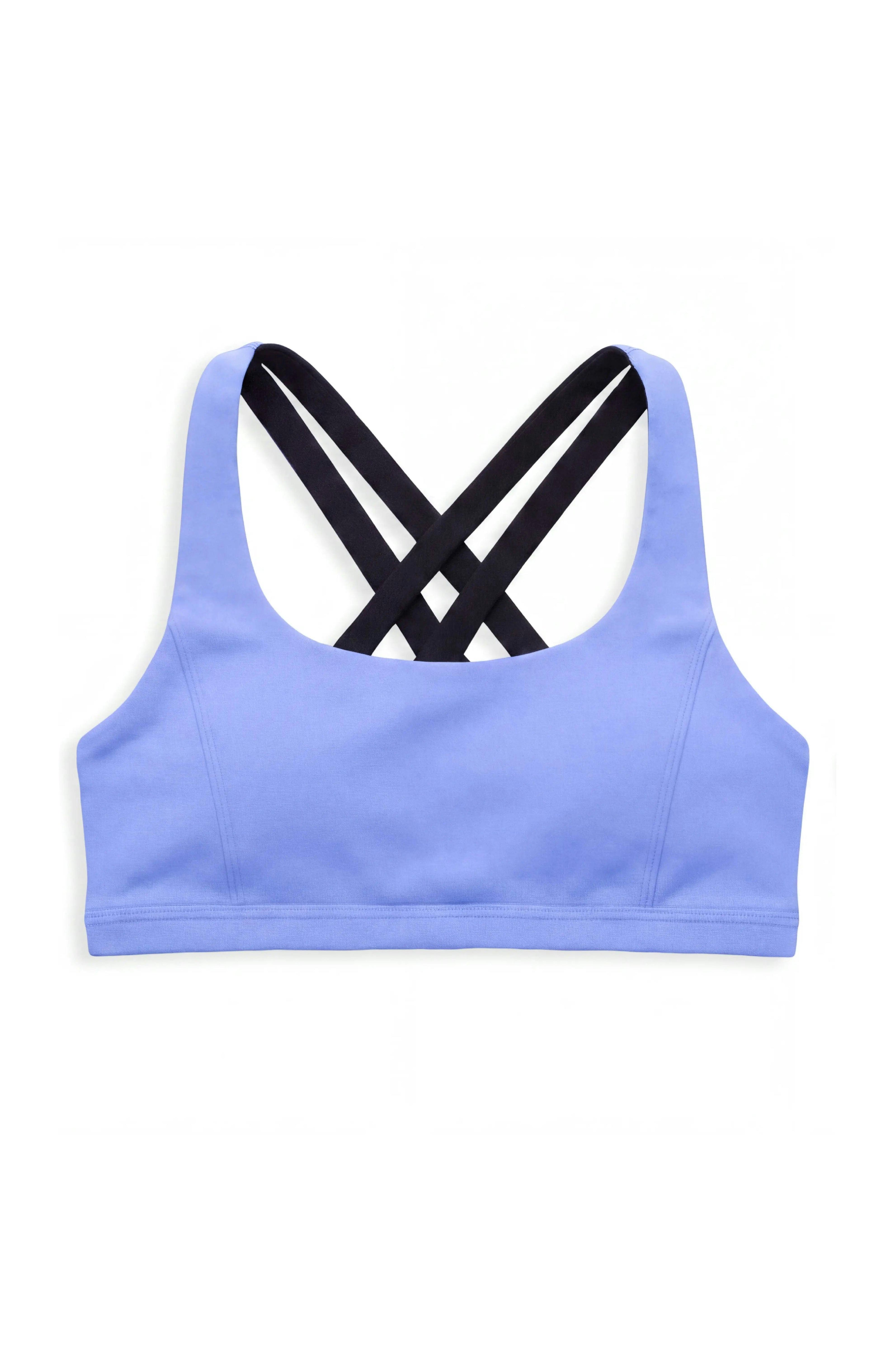 Petal- Double Strap Reversible Sports Bra - Perwinkle/Black