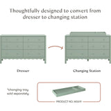 Swell 6-Drawer Assembled Dresser in Light Sage