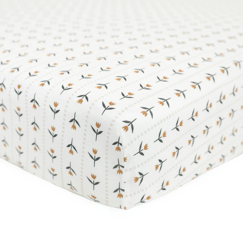 Stretch Knit Crib Sheet - Tulip Stripe