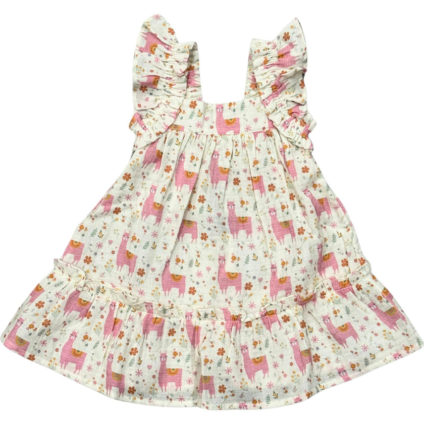 Girl's Drop-Waist Peplum Dress