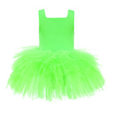 Green Neon Solid Tutu Dress