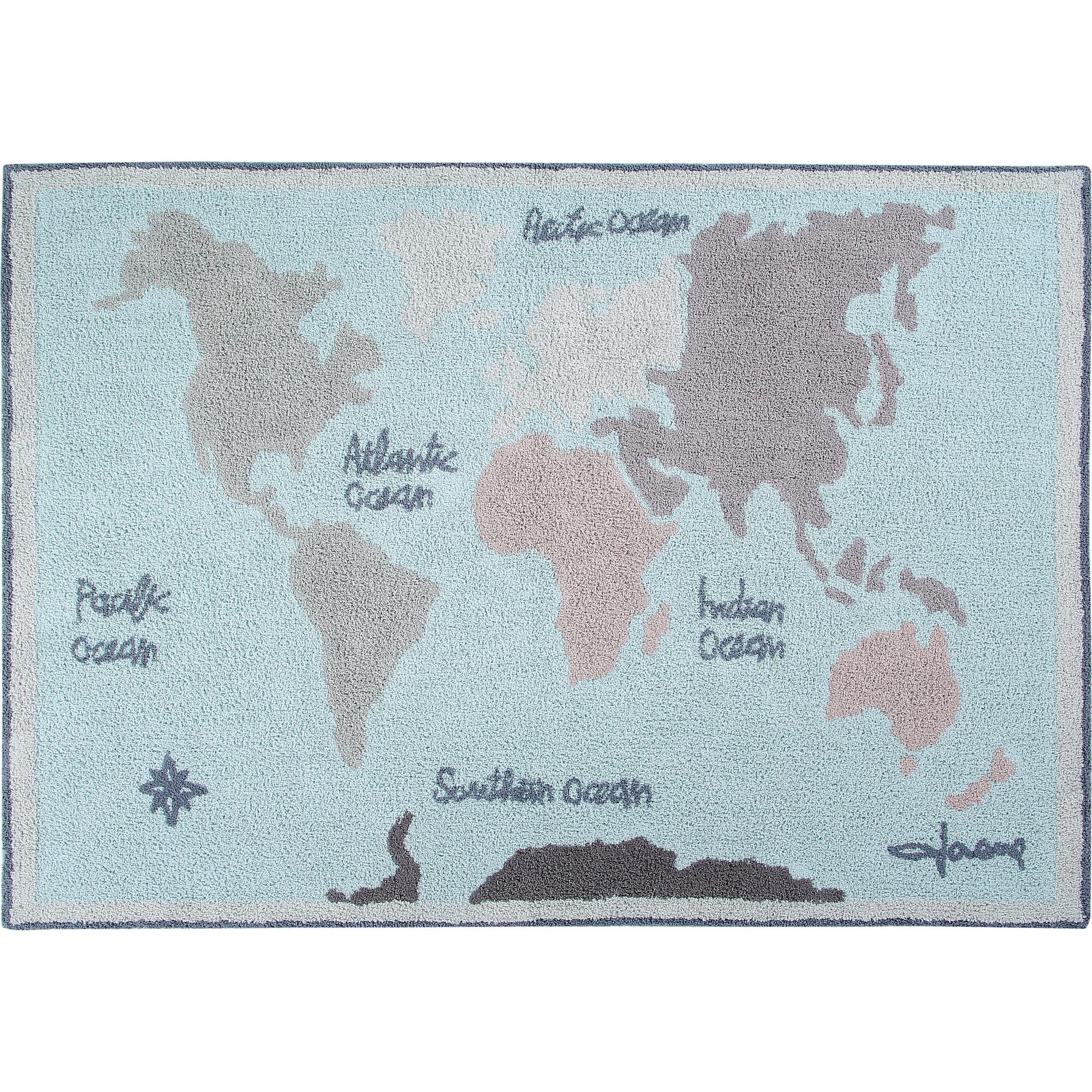 Vintage Map Washable Rug