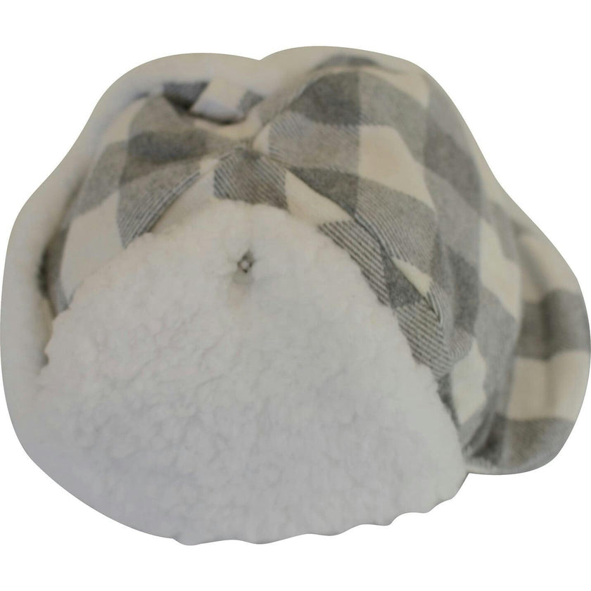 Winter Hat With Velcro Straps, Grey