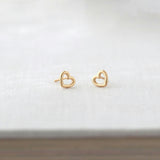 Heart Outline Stud Earrings