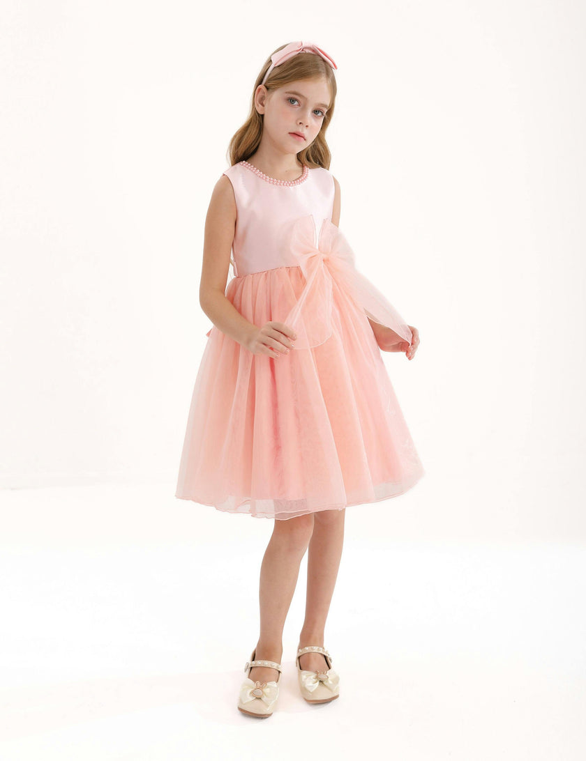 Blush Felice Tulle Bow Dress